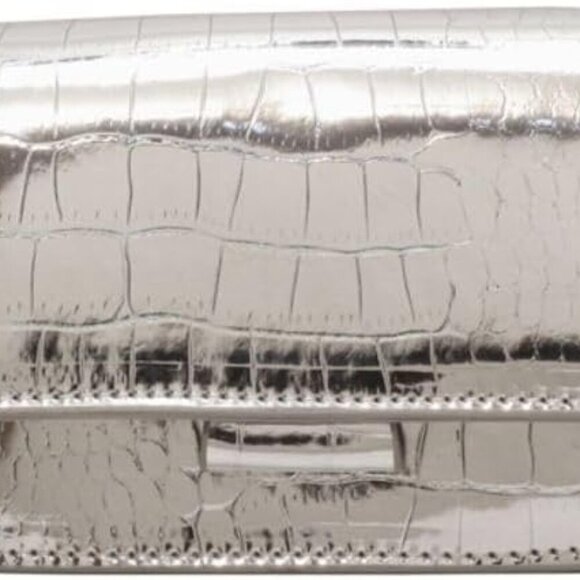 Metallic Silver Evening Mini Purse Crossbody Clutch for Nightclub Parties - Picture 1 of 8